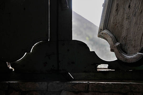through the window